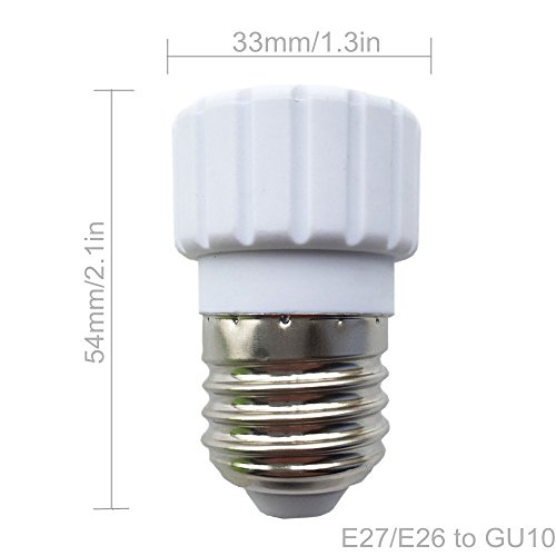 Eleidgs 6 Stück Lampensockel Adapter E27 auf GU10 für LED Lampen-Lampenfassung-Adapter Lampensockel Konverter - 2
