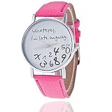 FENKOO Damen Modeuhr Quartz PU Band Armbanduhr Schwarz/Weiß/Rot/Braun/Grau/Khaki