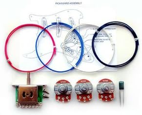 250K Complete Stratocaster Guitar Wiring Kit (0.33Uf Cap) Premium Full Size Pots