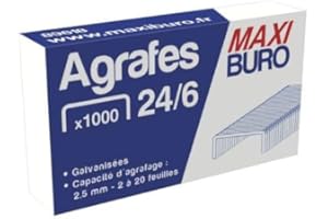 MAXIBURO Boite de 1000 agrafes 24/6 galvanisées