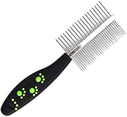 Foodie Puppies Paw Print Handle Double Side Steel Needles Dog Comb Pet Rake Comb Hairbrush Grooming for Dogs C
