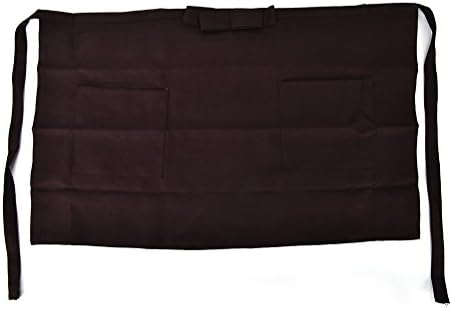 Auter(TM) Unisex Kitchen Bow Short Apron Bar Pub Server Waiter Waitress 2 Pockets Apron