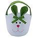 Produktbild KUHRLRX Easter Bunny Bags Cute Rabbit Candy Basket Ostereier Aufbewahrungstasche Ostern Trommel Cartoon Kaninchen Geschenktüte, Grün und Weiß