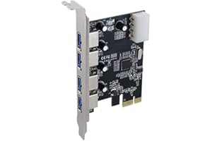 Multibao PCIE USB 3.0 Card, 4 Ports PCI-E to USB 3.0 Expansion Card Interface USB 3.0 4-Port Express Card Desktop Compatible with Windows XP/7/8/10, Mini USB PCIe Card Hub Controller Adapter