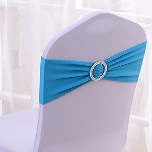 Yontree 50 Stück Knoten Stuhl Elastic Keine Notwendigkeit Linked Décor Hochzeitsmahl Taufe werden - 2