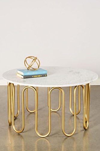 Statements by J Willow Coffee Table, Gold/White