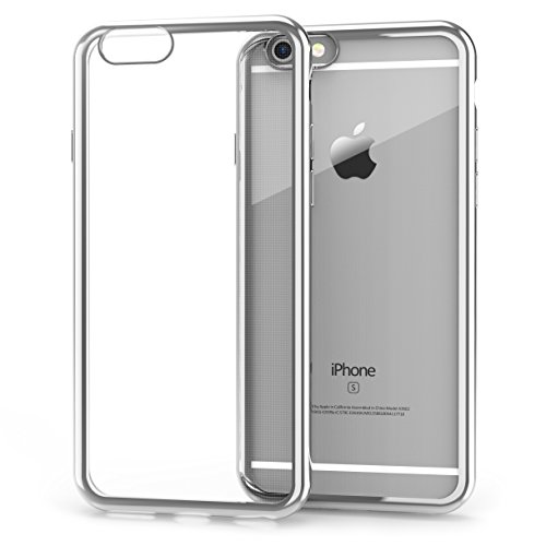 iPhone 6 Case,iPhone 6s Case,Splaks [Moonlight Silver] Extra Shock-Absorb Clear back panel+Silver Metal Plating Frame,Extreme Lightweight Soft Flexible Silicone Rubber Anti-Scratch Protective Case For iPhone 6/6s-Moonlight Silver