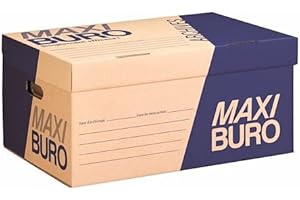 Maxiburo Caisse à archives kraft brun H 27 x L 54 x P 35 cm Lot de 10
