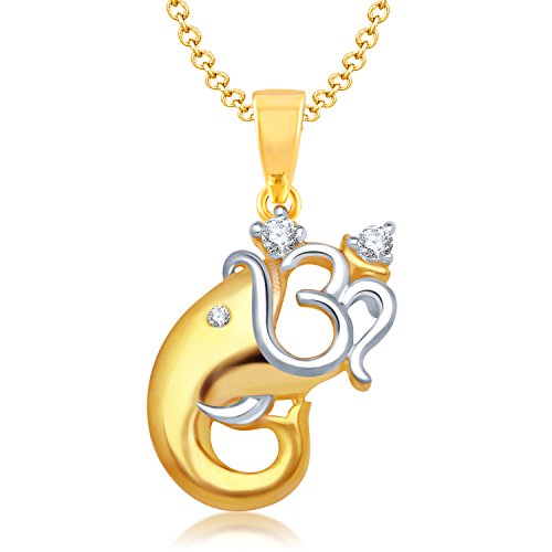 Vk Jewels Om Vakratund Gold And Rhodium Plated Alloy God Pendant For Men & Women Made With Cubic Zirconia RS.99 (96.00% Off) - Amazon
