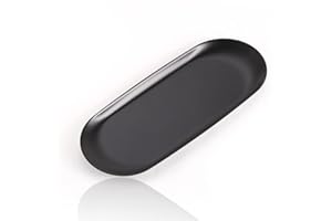 SCJJZ taca, taca, tacka dekoracyjna, taca do wiązania, czarna taca, ozdobne tace, tace dekoracyjne, metalowa taca do przechowywania do dekoracji wnętrz, ozdoby (22,5 * 9,4 CM)