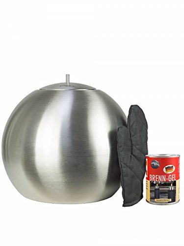 PFLANZWERK® Pflanzkübel Feuerschale PREMIUM EDELSTAHL FEUERKUGEL *INDOOR & OUTDOOR DEKOFEUER* *Rußfrei* *Rauchfrei* *Deutsche Qualitätsware* - 2