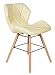 Produktbild ts-ideen 1x Design Büro Stuhl Esszimmer Büro Sitz Polster Kunstleder Beige Holz 79 x 49 cm