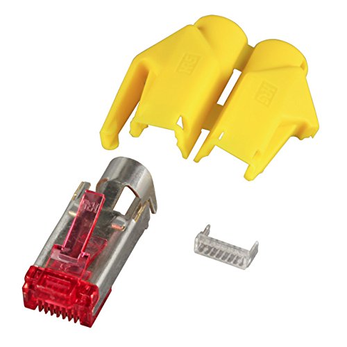 BIGtec 20 x RJ45 Stecker TM21 Hirose CAT.6 gelb / Stecker + Tülle + Knickschutz / CAT6 Crimp Stecker