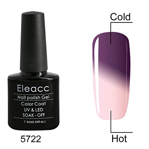 Eleacc Chameleon Thermolack, Nagelgel, Soak-Off Gel, UV-LED-Nagelgel, Basis- und Decklack, 7,3 ml