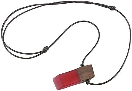 Agywell Resin Wood Pendant Necklace Ancient Folk Style Sweater Chain Women Men Jewelry