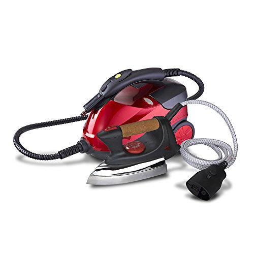 VAPORETA VAPOR MULTI LIMPIEZA V-CLEAN 1500W CON 16 ACCESORIOS DE LIMPIEZA CON PLANCHA 800W, COLOR ROJO