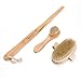 ACEVIVI Body Bath Brush - 100% Natural Bristles Therapeutic Body Dry Brush Comes with a Long Handle and Detachable Brush Heads - FREE Horse Hair Face Brush