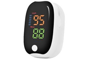 FONCBIEN Oxymètre de Pouls Doigt pour Adultes, Écran LED Couleur HD - Mesure Express SpO2 et Fréquence Cardiaque en 3-5 Secondes, Portable pour Maison/Sport/Voyage