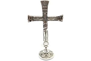 DE BUSSY Croce tavolo Alzada Merkaba del Camino Neocatecumenale 137mm bagno d'argento