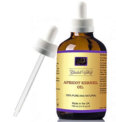 Preisvergleich Produktbild Blended Valley Aprikosenkernöl - Für Massage, oder als Anti Falten Feuchtigkeitscreme für Trockene, Fettige und Empfindliche Haut. Gut Bartöl, Haar, Körperöl, Baby-Öl, Badeöl, Gesichtsöl. Bio,100 ml.