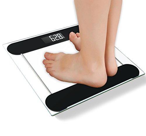 Smart Weigh DVS150 Digitale Präzisions-Badezimmerwaage mit besonders breiter Plattform, Step-on-Technologie und LCD-Anzeige, Schwarz - 5