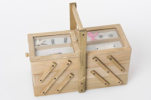 Nähkasten Nähbox Nähkästchen Nähkorb Natur Holz Nähset Nähzeug Vintage Shabby