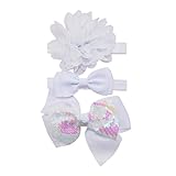 AMUSTER 3pcs Kinder Haarband Stirnband Elastisches Blumen Stirnband Haar Mädchen Baby Bowknot Haarband Set Kinder Mädchen Spitze Blume Stirnband Hairband Headwear (One size, G)