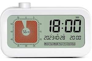 Collazoey Cyfrowy zegar z wyświetlaczem, 3 w 1, z trzema funkcjami timera, odliczanie 60 minut, dla dzieci, idealny do domu, kuchni, szkoły, klasy lub biura, biały