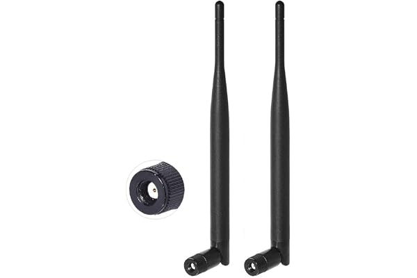 Bingfu Antenne WiFi 6dBi MIMO RP-SMA Bi-Bande 2.4GHz 5.8GHz Omnidirectionnelle pour Carte Mere ASUS MSI Gigabyte ASRock Biostar PC Caméra Sécurité IP Routeur WiFi Carte PCIE Réseau sans Fil,2 Paquets