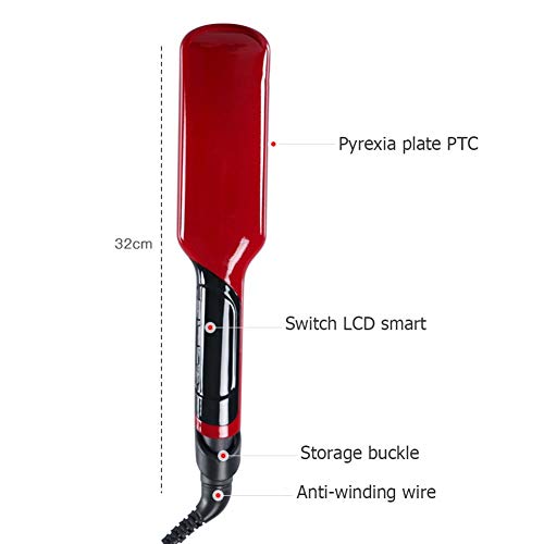 Multi-Function Wide Splint Hair Straightener Red Negative ion Ceramic roll Straight Dual-Purpose Hair Straightener  Red
