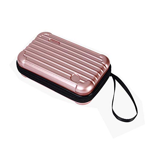 Preisvergleich Produktbild VNEIRW Kosmetikkoffer Reise Beautycase Kulturtasche Wasserdicht Schminktasche Reisekosmetiktasche Waschbeutel Kosmetiktasche Kosmetische Aufbewahrungstasche PC Hartschalen-Koffer, 7 Zoll (Roségold)