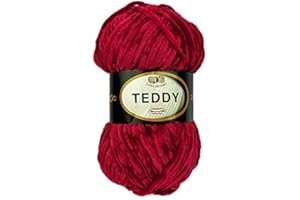 TRICOT CAFE' Ciniglia Teddy in gomitolo da Lavorare a Ferri-Uncinetto 7-8 Made in Italy 100% Poliestere/Rosso 08