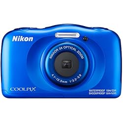 Nikon Coolpix W100 - Cámara digital compacta de 13.2 MP (pantalla LCD de 2.7", CMOS, Snapbridge, VR, objetivo Nikkor, USB, vídeo Full HD, WiFi) Azul