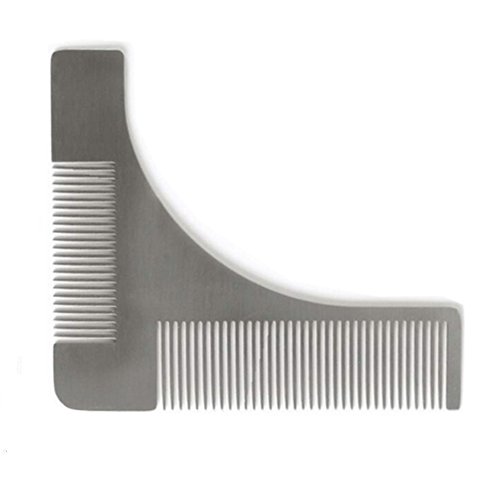 TPone Edelstahl Bart Styling und Gestaltung Vorlage Kamm Werkzeug für die perfekt Bartform - 3