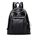 Produktbild Sxuefang Leder Rucksack Damen PU-Haut-schwarzer Damen Schultertasche Plissee Damen Reisetasche verstaut 23x12x31cm