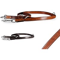 [Gesponsert]Classic-Line von Pear Tannery: Hundeleine aus weichem Vollrindleder, mehrfach Verstellbar, Breite 2,0cm, cognac