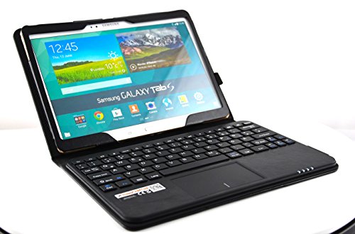 MQ – Galaxy Tab S 10.5 Bluetooth Tastatur Tasche mit Multifunktions-Touchpad | Hülle mit Bluetooth Tastatur und integriertem Touchpad für Samsung Galaxy Tab S 10.5 LTE SM-T805, Tab S 10.5 WiFi SM-T800) | Layout: Deutsch | Schwarz - 7