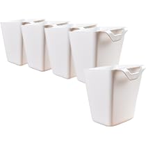 Plastique Porte gobelet suspendu, panier de chariot rangement organiseur mural, seau de conteneur de plantes, pot de fleurs artificiel / porte - stylo de maquillage, pour le Bureau, cuisine(2 rose