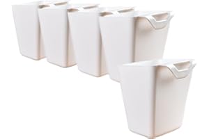 Rikyo Paquete de 5 soportes para tazas colgantes de color blanco, organizador de pared de 10,9 x 10,9 cm, recipientes para plantas, soporte para lápices para decoración del hogar, oficina, cocina