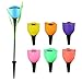 Rrimin 4X Solar Powered Tulip Flower LED Light Yard Garden Path Way Landscape Lamp RS.1109.00