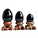 Produktbild Schwarz Obsidian Edelstein Ei Kugel mit Holz Ständer für Heilung Meditation Chakra Balancing und Home Dekoration (Set von 3)