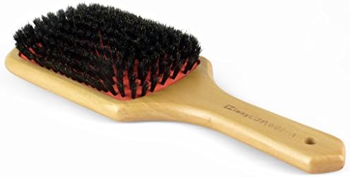 100% Natural Boar Bristle Hair Styling Brush, Wood Handle Porcupine Paddle Brush by DIANYI
