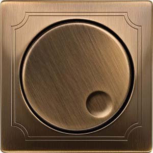 Preisvergleich Produktbild Merten MEG5250-4143 Zentralplatte mit Drehknopf, Antikmessing, System Fläche