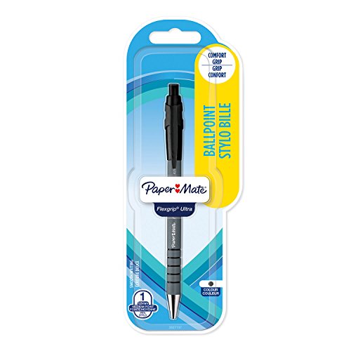 Paper Mate FlexGrip Ultra - Bolígrafos retráctiles, punta mediana de 1.0 mm, paquete de 1, color negro