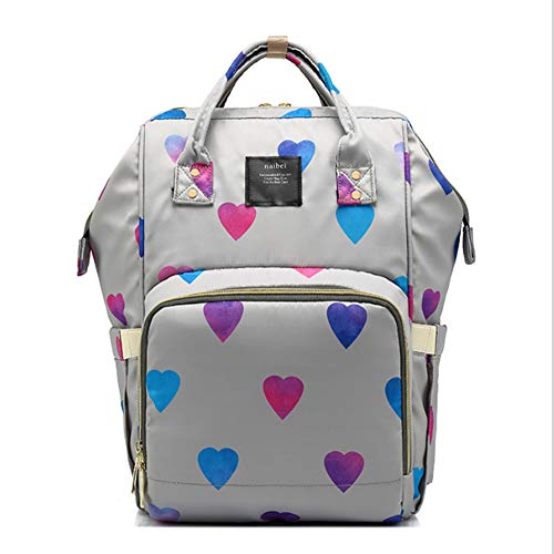 Preisvergleich Produktbild Mexzy Baby Wickelrucksack Wickeltasche Mama Rucksack Große Kapazität Multifunktional Wickelunterlage mit Praktischen Kinderwagenhaken Babytasche für Unterwegs, Rosa,Gray