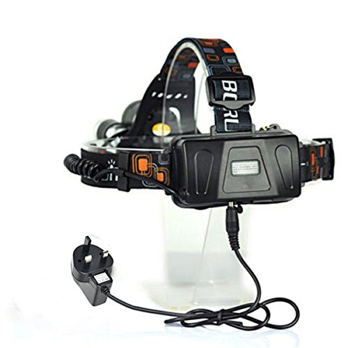 Boruit Led stirnlampe kopflampe 6000 Lumen XM-L2 T6 LED-Scheinwerfer kopflampe Stirnlampe led Scheinwerfer-Kopf-Lampen-Taschenlampe für Outdoor Sports Camping Wandern Angeln（Britische Ladegerät Technische Daten） - 6