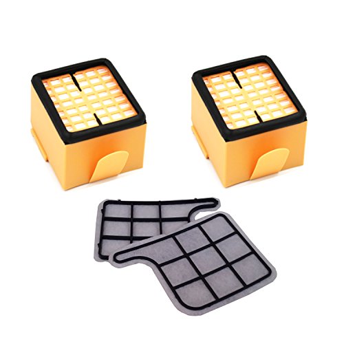 Set de 2 Microfiltros Higienico + 2 Filtros de Motor para Aspiradoras Kobold VK135/ VK136 - Garantía 24 Meses Bosaca Oficial