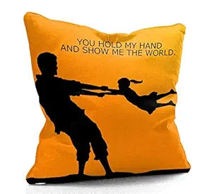 DreamVio Mirco Fabric Filled Cushion for World's Best Dad,Pyare Papa,Gifts for Daddy,Grandpa on Birthday's & Father's Day Color : Orange Size : 12 x 12 inch Design 86