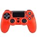 Produktbild wortek PS4 Controller Hülle Silikon Skin Schutzhülle Sony Playstation 4 Anti-Rutsch Bumper ergonomisches Gummi Sleeve Perfekter Grip für DualShock Gamepad Schutz für PS4 / PS4 Pro / PS4 Slim Pad Rot