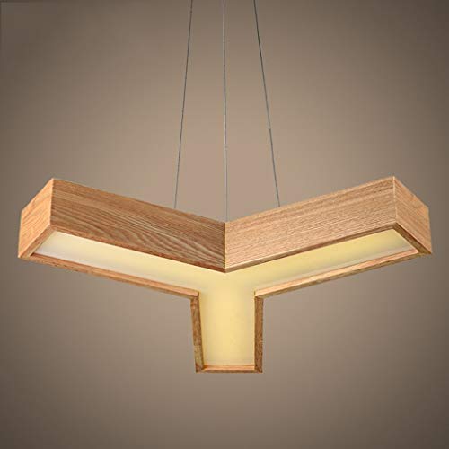 WSR Living Room Chandelier, Bar Restaurant Decoration，Illuminated Creative Personality Chandelier Solid Wood Restaurant Bedroom Northern Europe American Style Office Glass Wood Chandelier Decorative